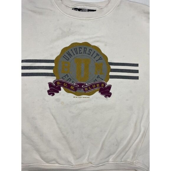 VINTAGE University BUM Equipment 1991 Crewneck Sweatshirt Women Large 90s - Picture 2 of 8